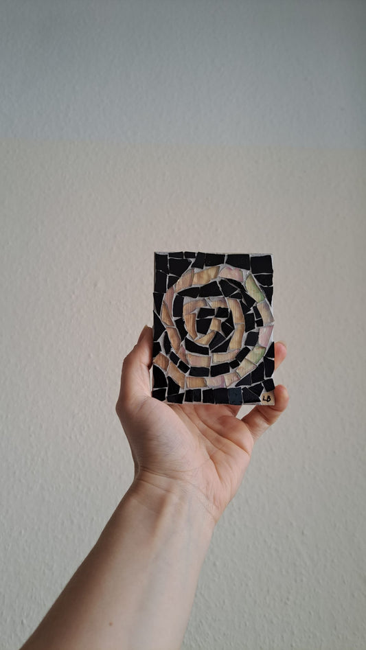 Spiral | Reclaimed Wood & Glass Mosaic