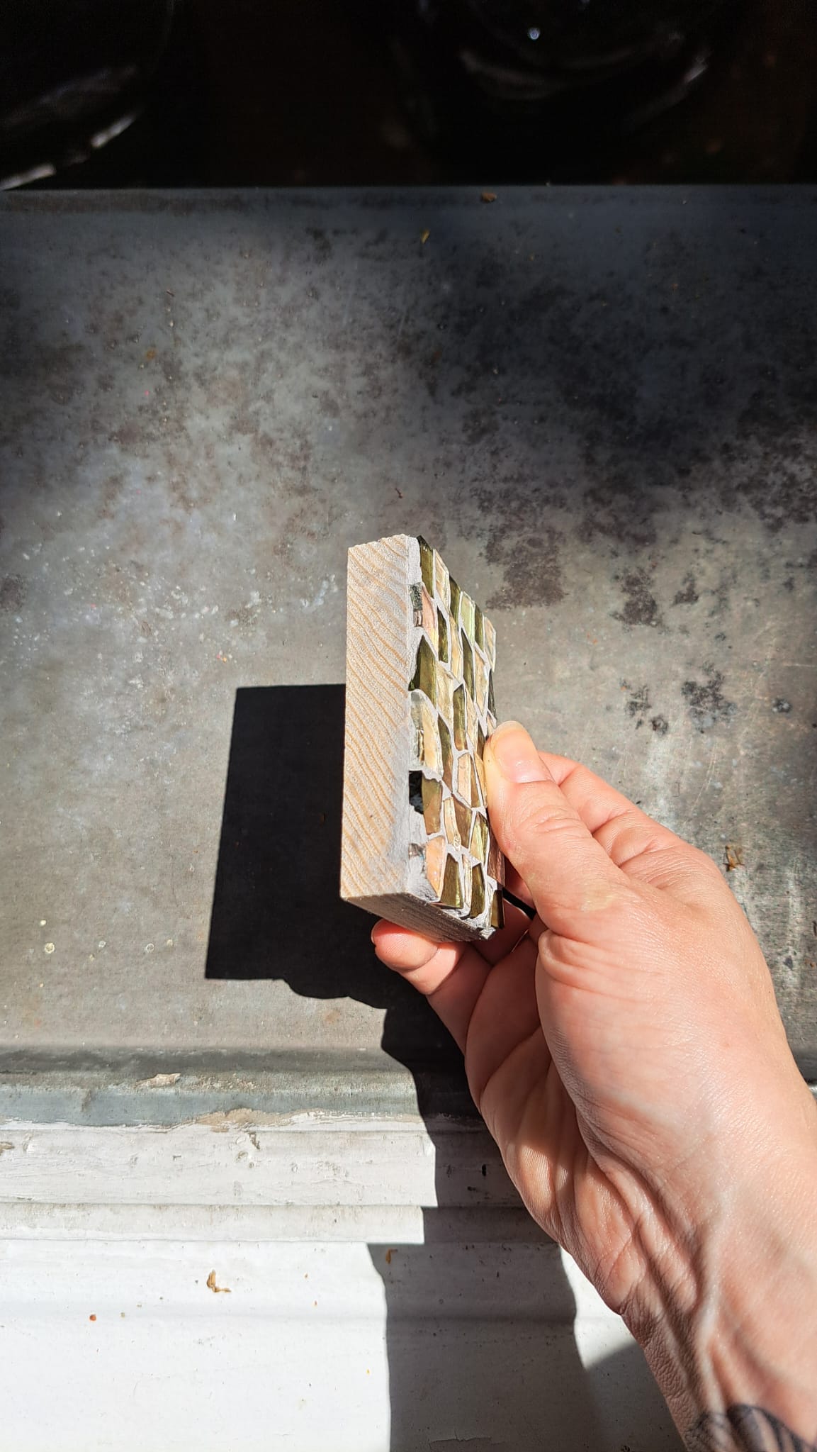 Glowy Gray | Reclaimed Wood & Glass Mosaic