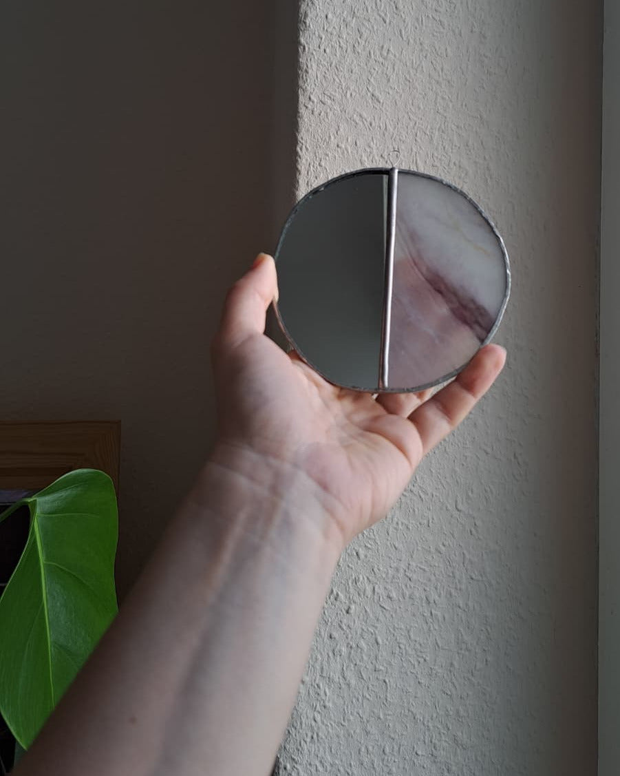Moon Mirror | White with purple streaks