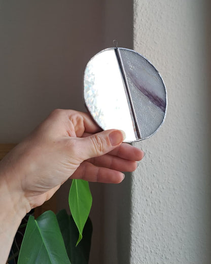 Moon Mirror | White with purple streaks