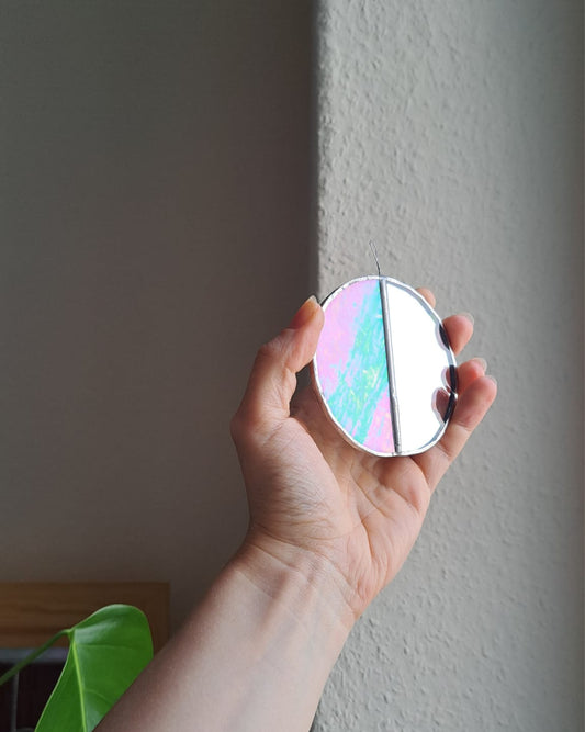 Moon Mirror Mini | White Iridescent