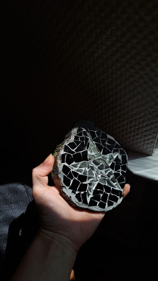 Star Coaster | Reclaimed Wood & Glass Mosaic