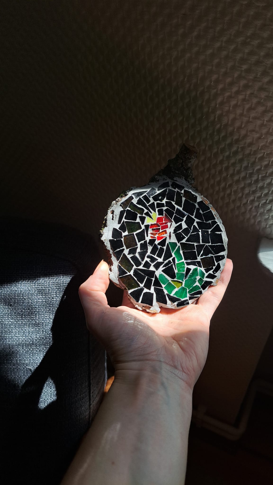 Flower Coaster | Reclaimed Wood & Glass Mosaic