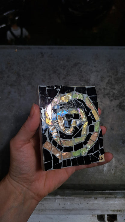 Spiral | Reclaimed Wood & Glass Mosaic