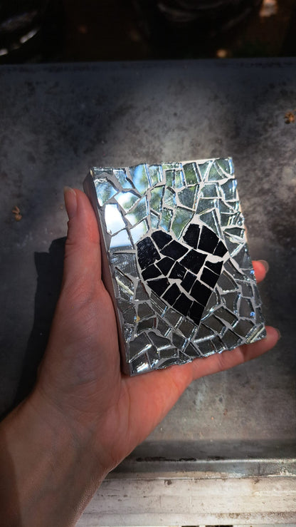 Heart | Reclaimed Wood & Glass Mosaic