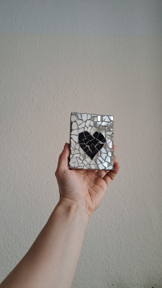Heart | Reclaimed Wood & Glass Mosaic
