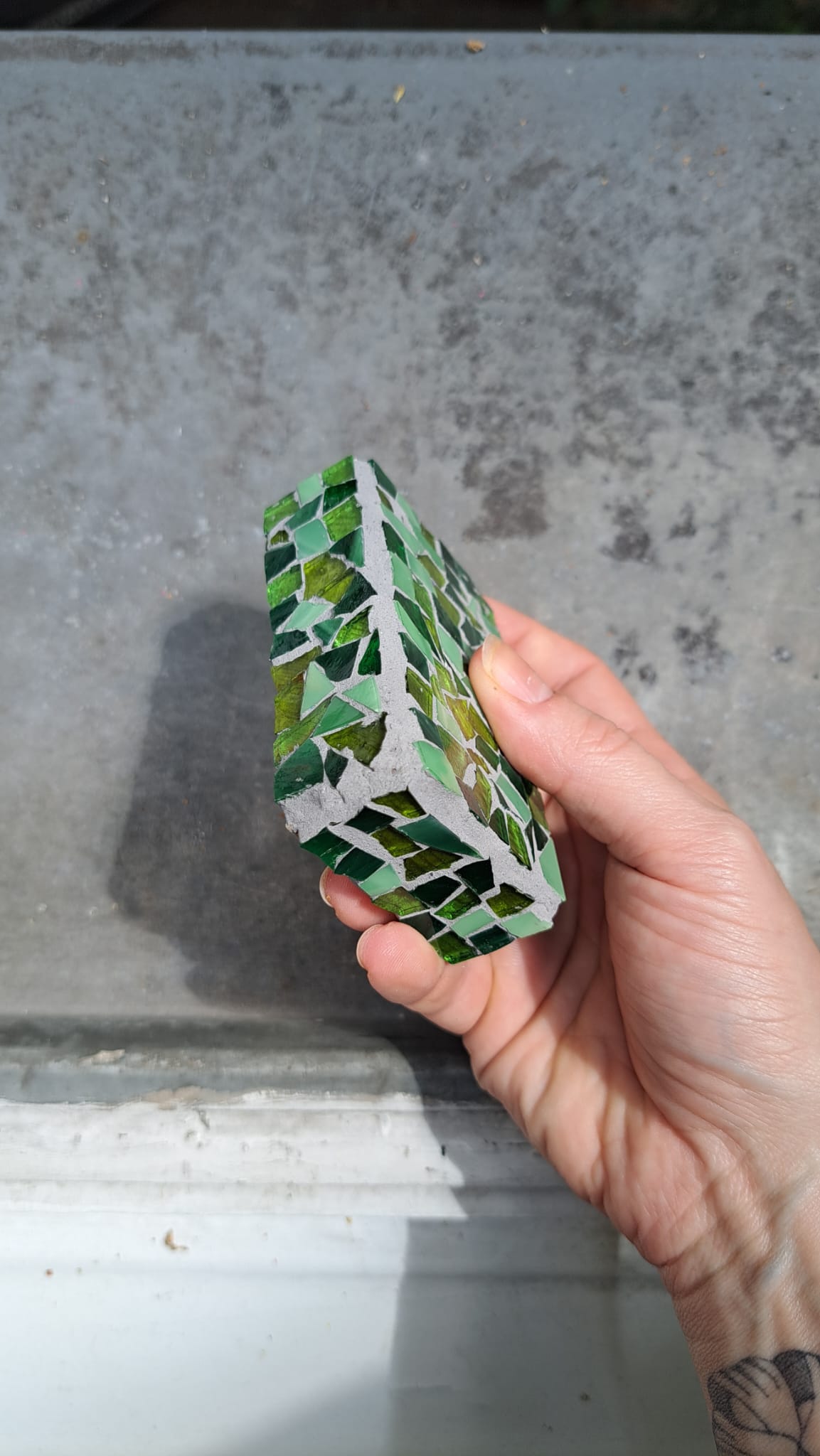 Green Giggles | Reclaimed Wood & Glass Mosaic
