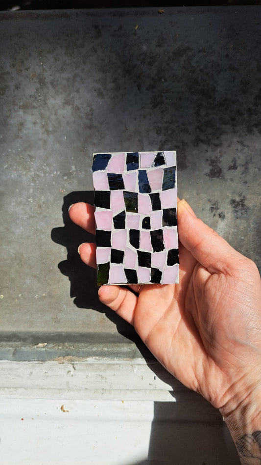 Pink, please! | Reclaimed Wood & Glass Mosaic
